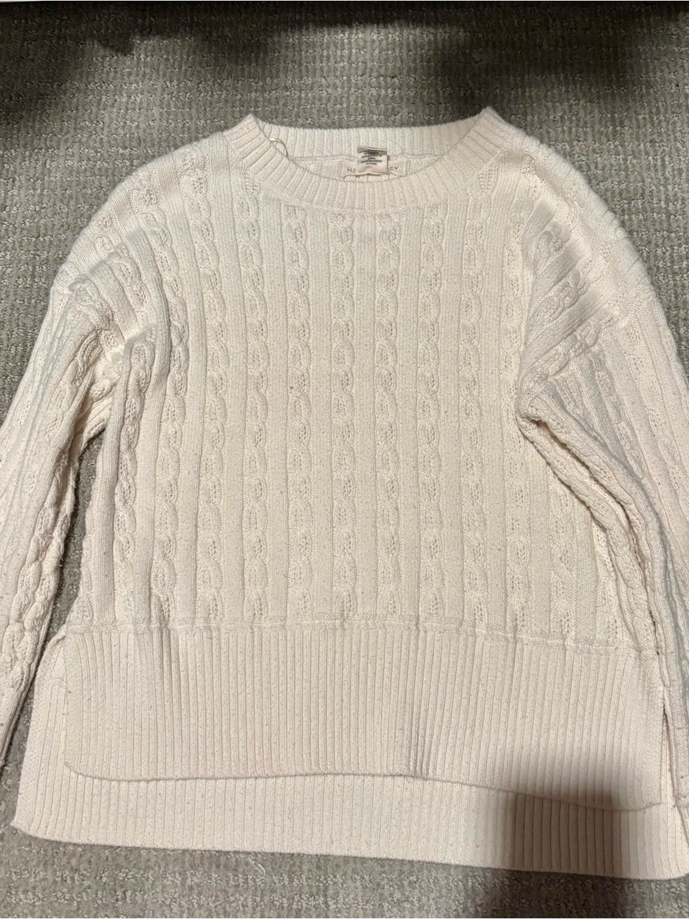 Birdy Grey Cable-Knit Crewneck Sweater - Ivory